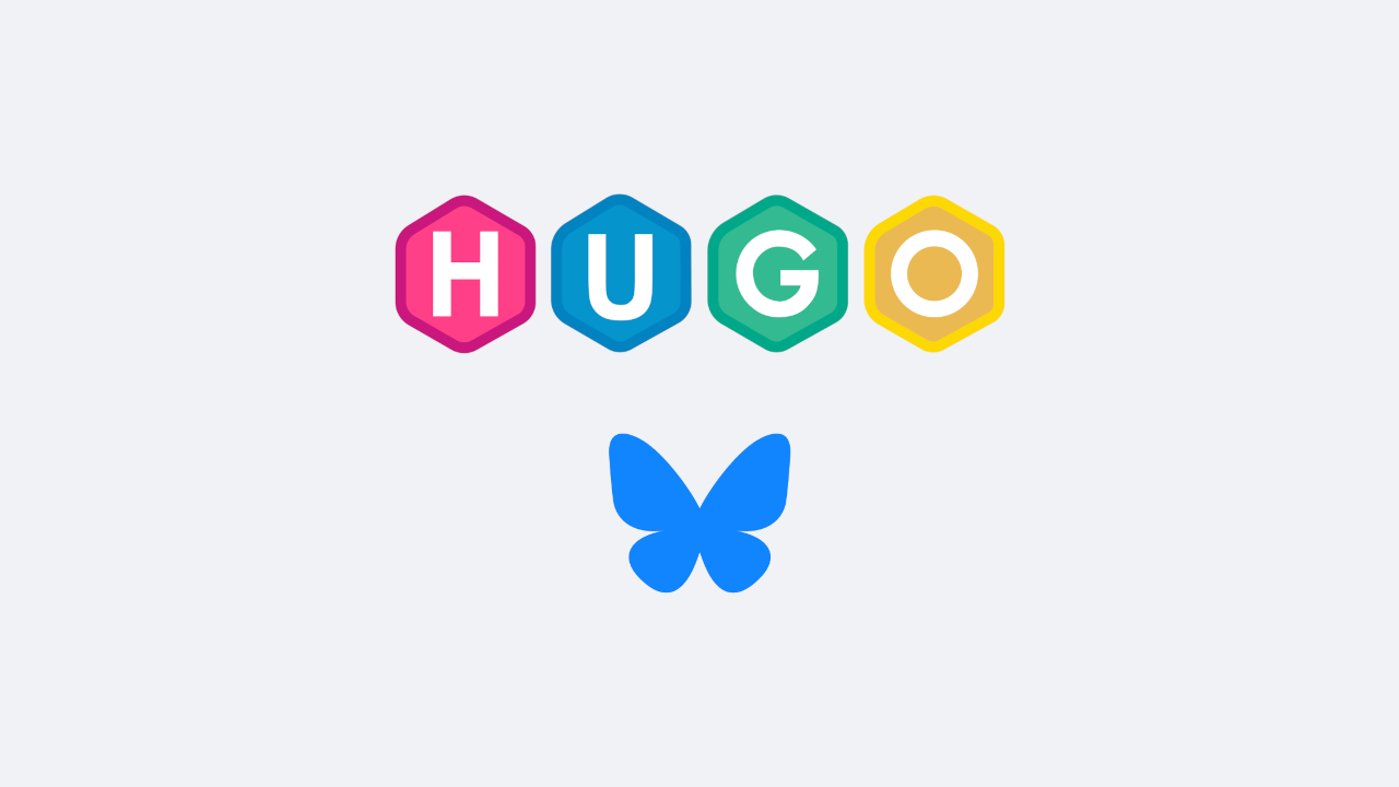 Hugo and Bluesky logos.
